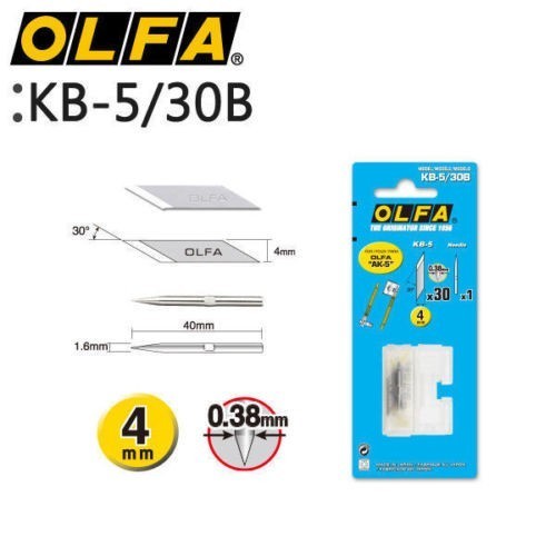 

OLFA KB-5/30B Refill Pisau Cutter Pen (30pcs/pack) Spare Blade Art/Design Knife For AK-5