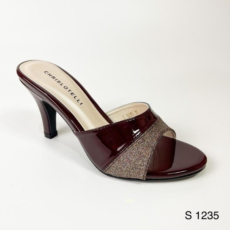 Chrislotelli Shoes Heels Sandal Selop Wanita Hak 8cm S 1235 Terlaris