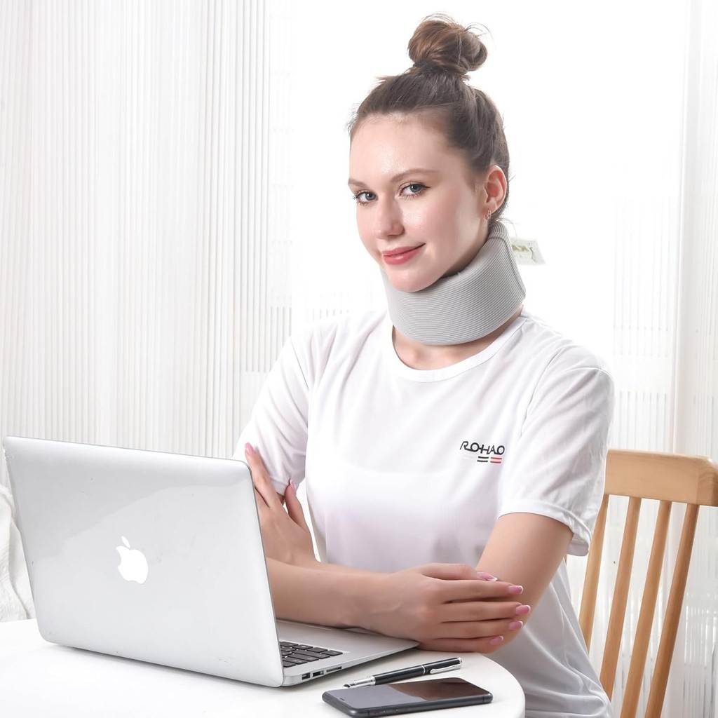 Penyangga Leher Korset Terapi Medis 44cm Neck Cervical Collar Support Brace Fiksasi Servikal Ergonom