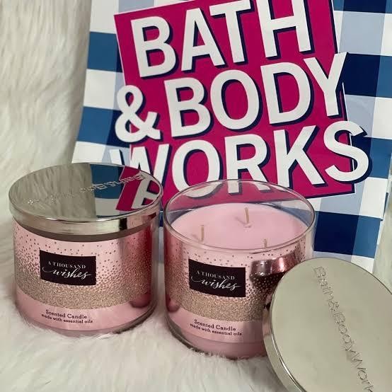 BBW Bath & Body Works A THOUSAND WISHES 3-Wick Candle Lilin