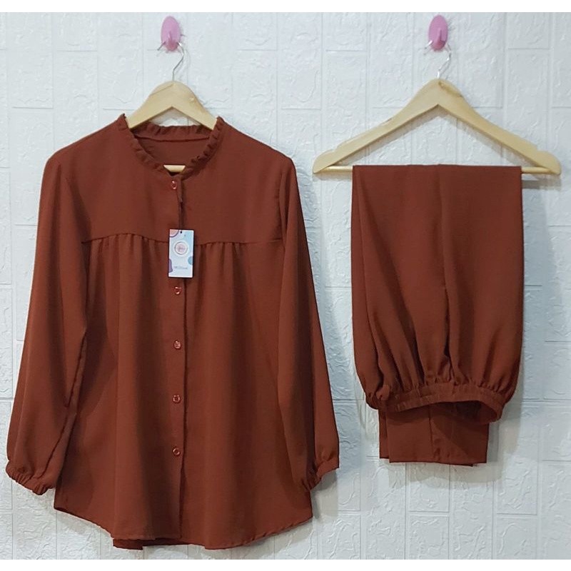 MIRAVLOSHOP  ONE SET RAYON CRINKLE AIRFLOW SETELAN // SETELAN RAYON CRINKLE AIRFLOW// DRESS RAYON //