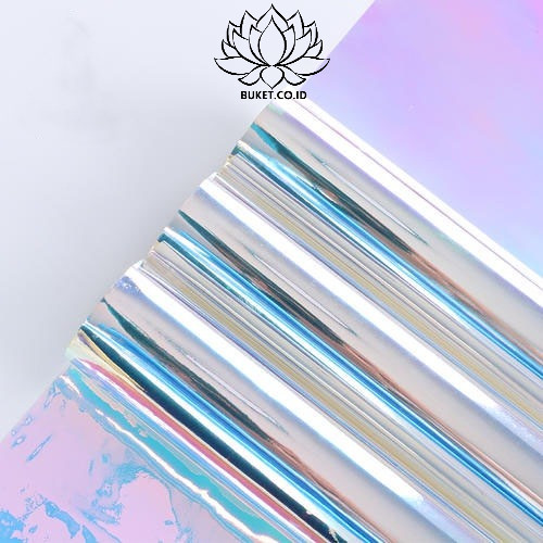 

[1 LEMBAR] HOLOGRAM LEMBARAN (50 x 50 cm) Plastik OPP holographic rainbow transparent pelangi kertas bunga wrapping paper