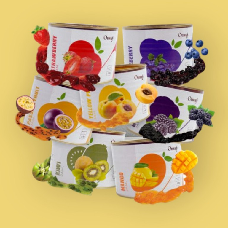 

OMUGI Fruit blueberry mulberry kiwi strawberry mango Jam Selai Buah Asli bluberi mangga stroberi 2 kg