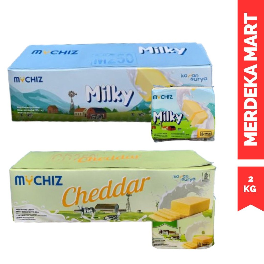 

(8 PCS) KEJU CHEDDAR MYCHIZ DAN MILKY 1 PACK ISI 8 PCS