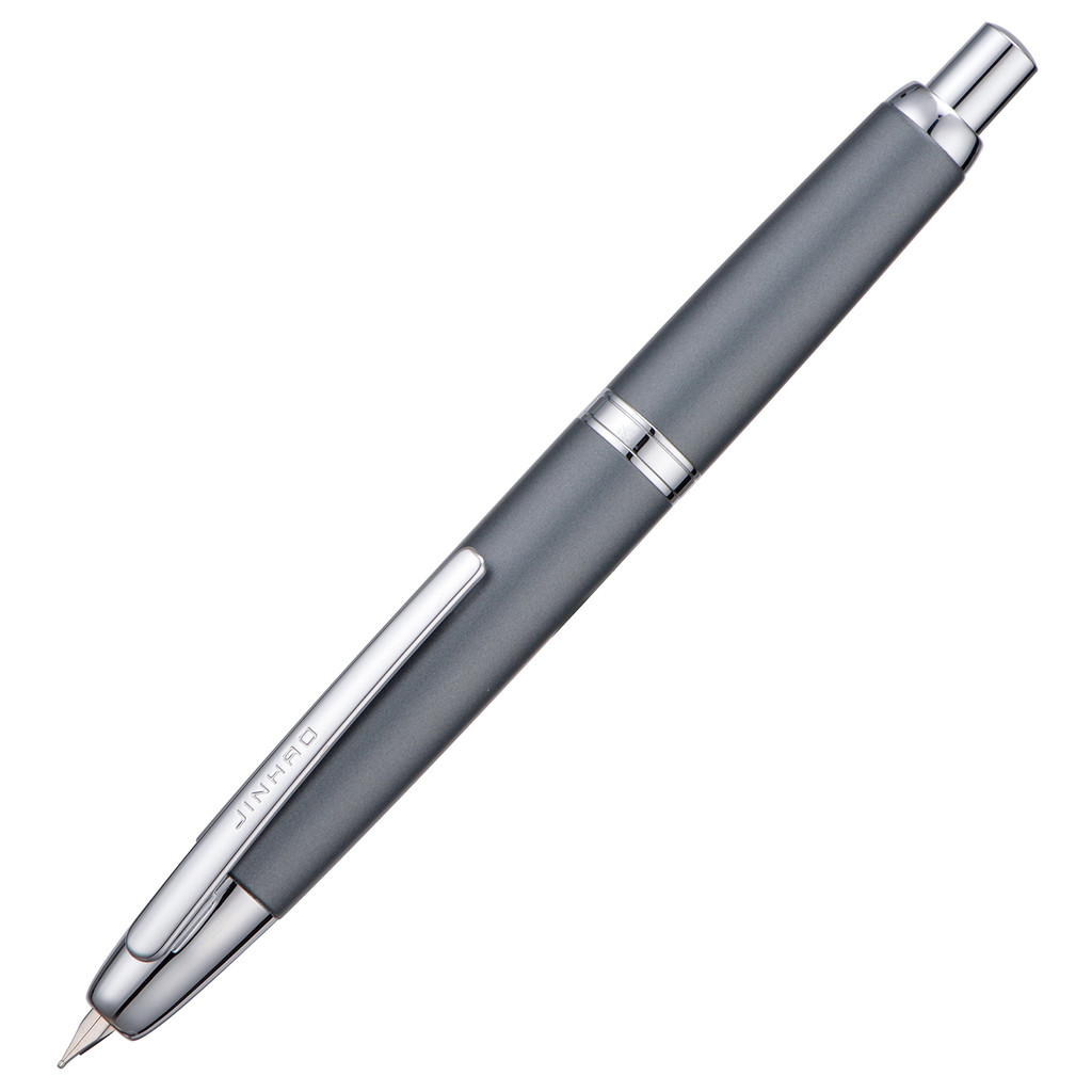 

Jinhao 10 Retractable Press Fountain Pen EF/F Nib with Ink Converter Writing Gift Pen, Metal Gray