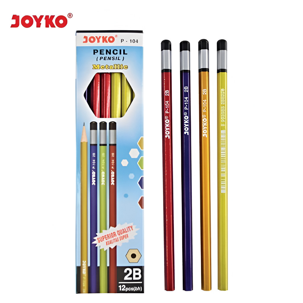 

Pensil Pencil Joyko P-104 2B Metallic (1 PCS) - Pensil 2B Joyko P-104 Metallic