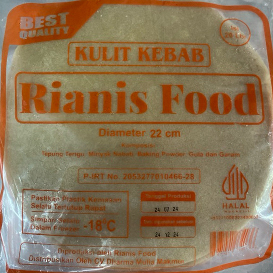 

Rianis Food Kulit Kebab isi 20Pcs Tortilla Wrapping