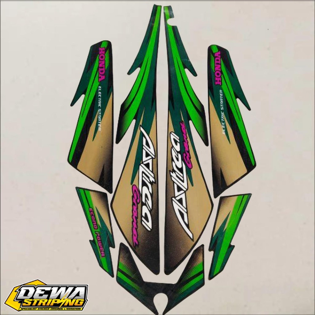 Stiker striping Lis bodi body honda astrea grand 97 hijau