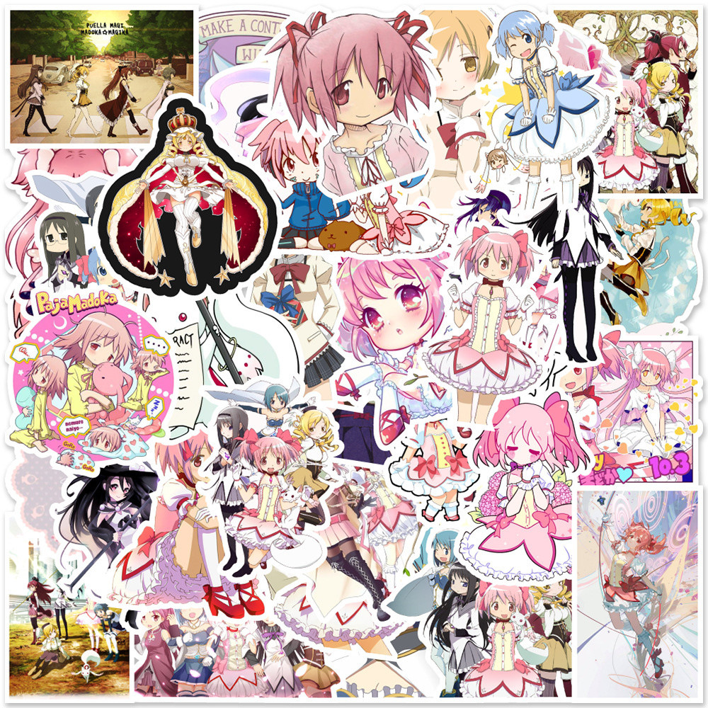 

10/30/50PCS Japanese Anime Magical Girl Madoka Cute Sticker for Luggage Laptop IPad Gift Journal Waterproof Sticker Wholesale
