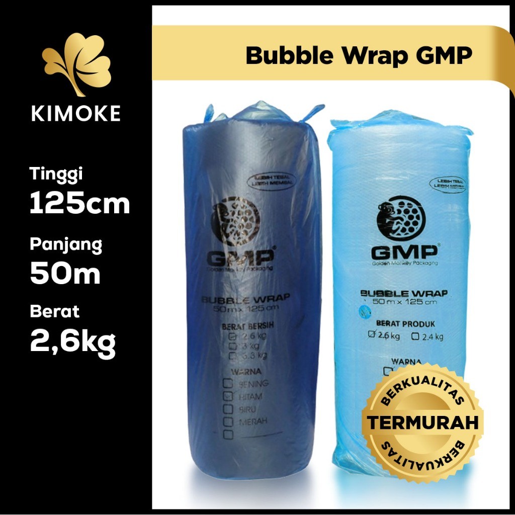 

KAYDEN STORE KIMOKE Bubble Wrap GMP Murah 125 cm x 50 m - 2,6 Kg