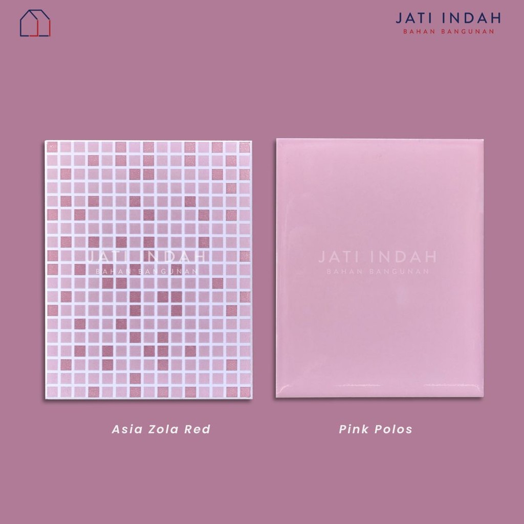 Keramik Dinding Glossy Flat 20x25 cm Pink Pastel Polos & Motif