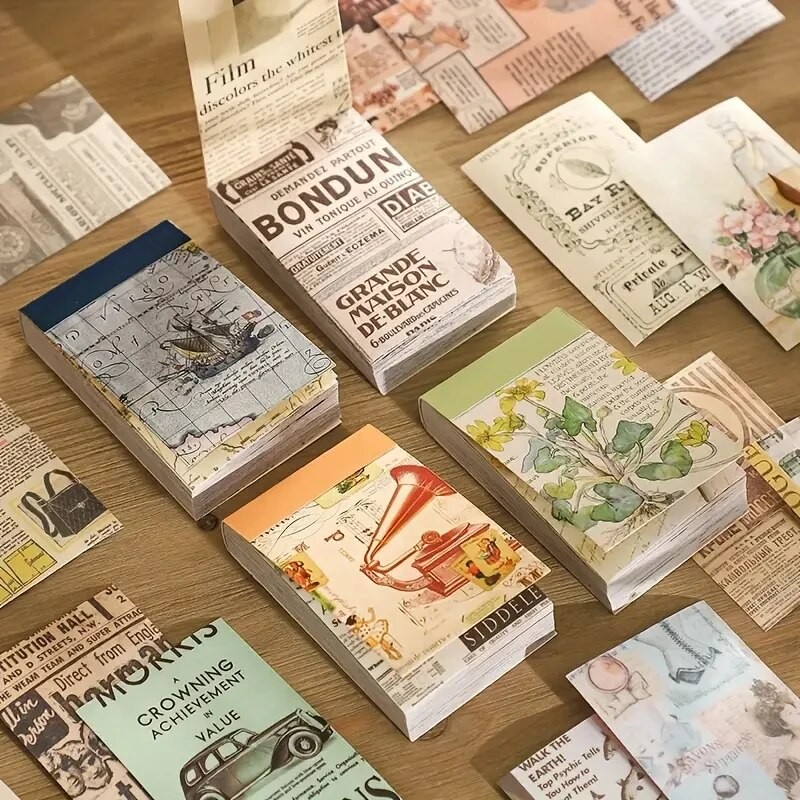 

50 Sheets of Vintage Washi Stickers Aesthetic Flair Scrapbooking Journaling DIY Diary Album Handmade Junk Journal Supplies