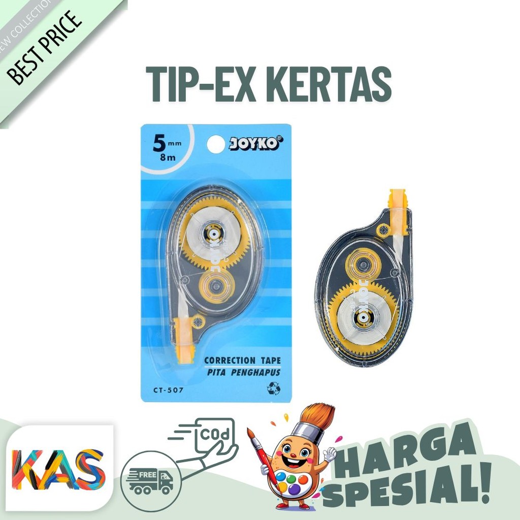 

Tip-Ex Kertas Correction Tape Joyko CT-507 (5mm x 8M) Pita Penghapus-Satuan