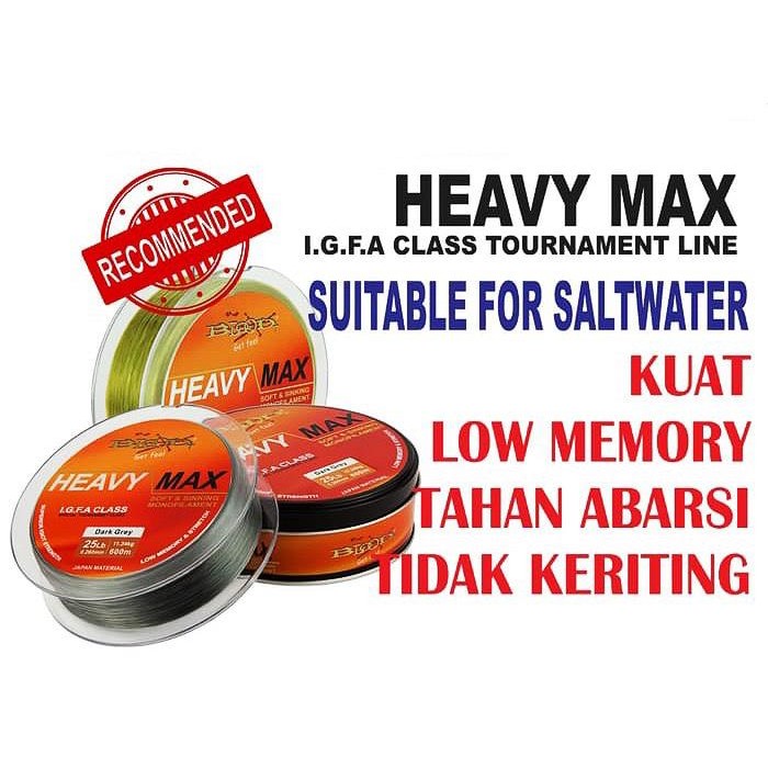 Senar Pancing Laut Blood-X Heavy Max 0.45mm/45Lb/600m - transparant - Mahakammancing