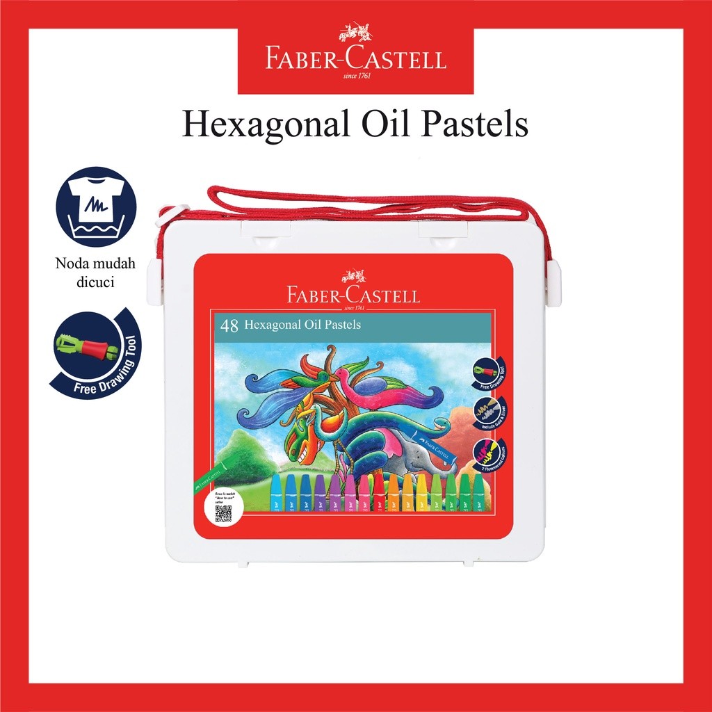 

KAYDEN STORE Crayon Faber Castell Hexagonal Oil Pastel 48 Warna / Free Perpect Drawing Tools