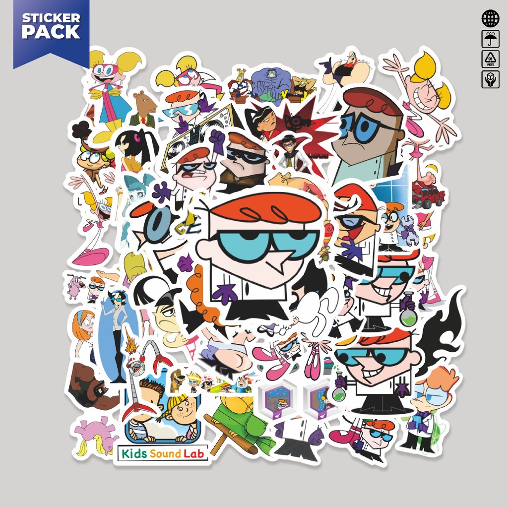 

[100PCS]Stiker Pack Sticker Dexter's Laboratory Sticker Aesthetic Vinyl Anti Air Dekorasi Sticker Laptop Buku Journal Koper Helm Casing HP Gitar Helm Skateboard