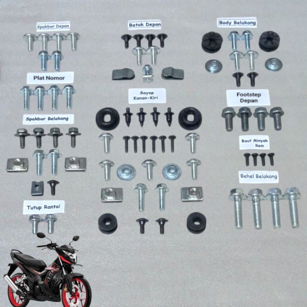 COD Baut Full Set Body Sonic 150 R Fi PGM-FI / Baut Full Cover Body Honda Sonic 150 R Lengkap