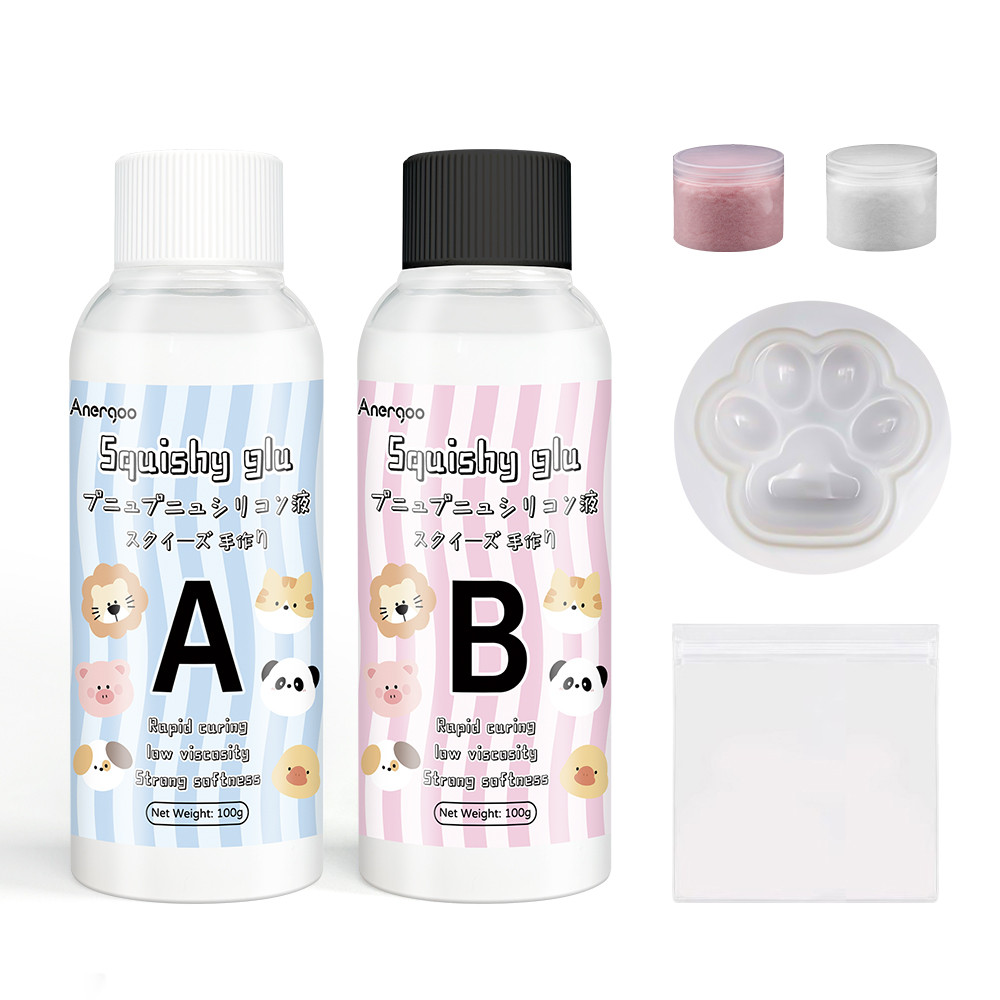 

Taba Squishy Making Kit - DIY Squishy Maker with 3" Paw Animal Silicone Molds, Liquid Gel & Flocking - Create Cute Squishies