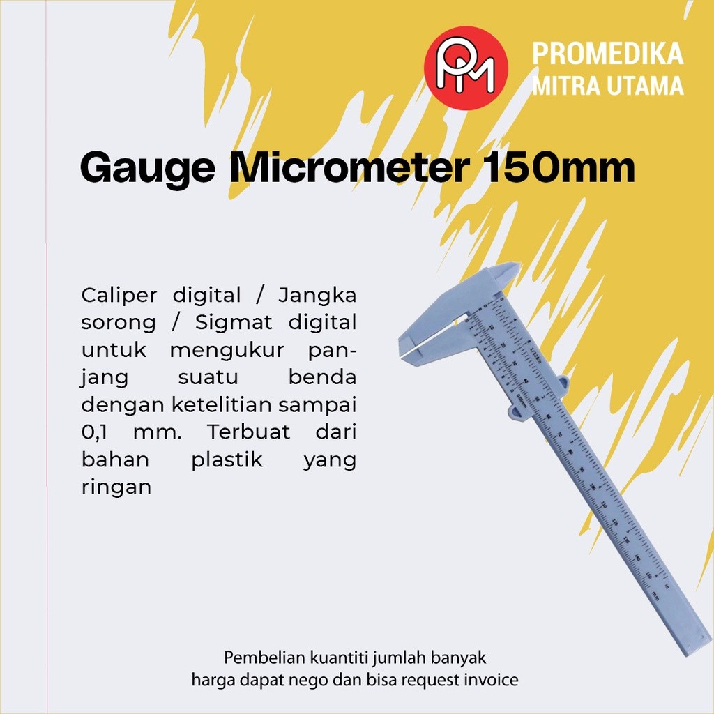 

GemRed Jangka Sorong Plastik Vernier Caliper Gauge Micrometer 150mm