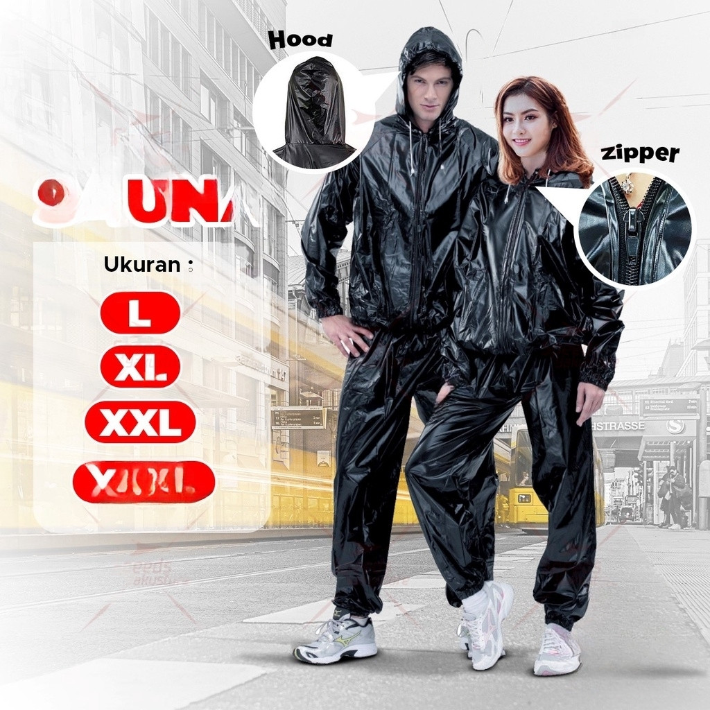 SPEEDO Sauna Suit Baju Sauna Set Jaket Celana Original Pembakar Lemak Tubuh Baju Olahraga 036-01