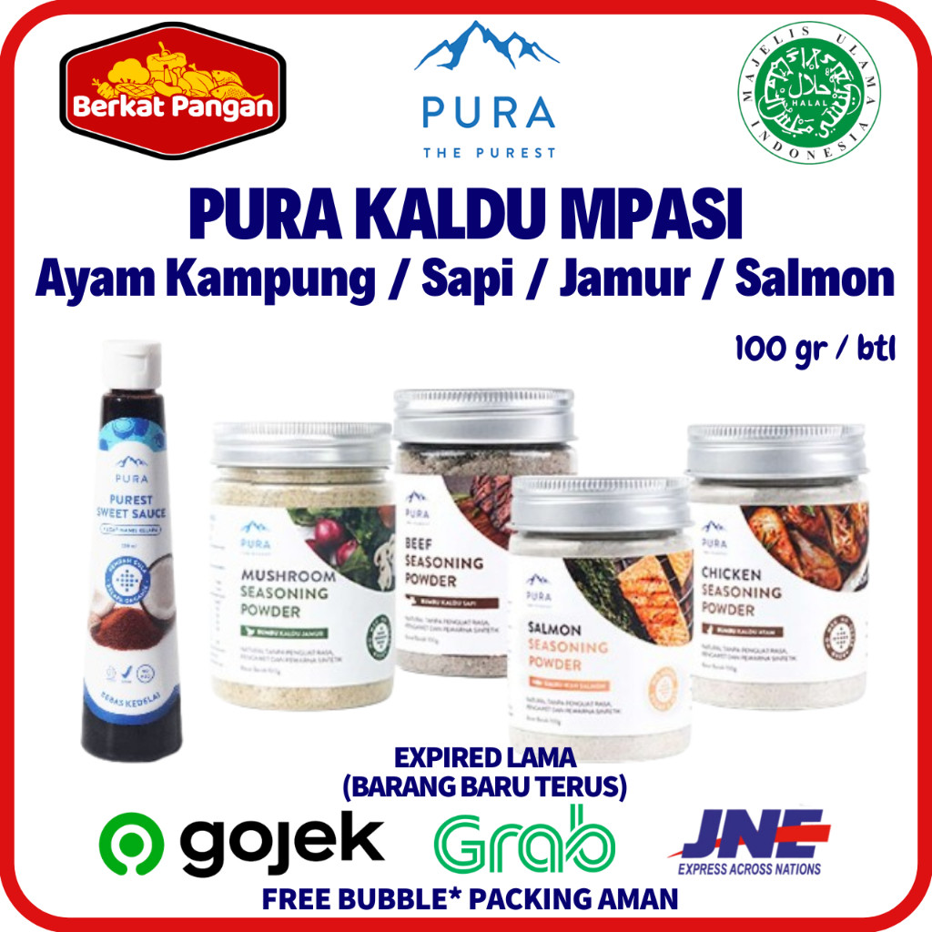 

PURA Seasoning Kaldu Ayam Kampung Asli / Sapi / Jamur / Salmon Kaldu Mpasi Kecap Manis