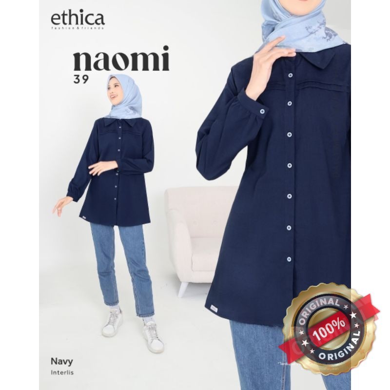 NEW  ETHICA tunik NAOMI 39 baju atasan wanita casual berkerah polos terbaru Original