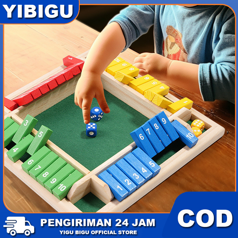 4 Warna Mainan Board Game Dadu Shut the Box Angka Shut The Box Board Game Untuk Keluarga Glory