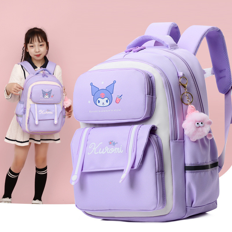 Tas Sekolah Kuromi Anak SD Perempuan Kelas 2-6 Gratis Gantungan Umur 7-12th  | 0897 GNO