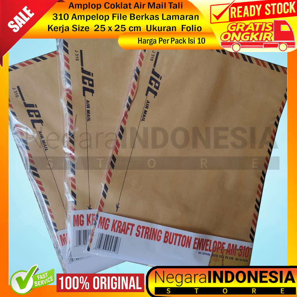 

KKY Amplop Coklat Tali AM 310 Per Pack Isi 10 125g Airmail Amplop Surat Menyurat Lamaran Kerja Amplop Bergaris Pinggir Kertas Polio Double Folio R 3339 Map Ukuran 25 X 35 Cm Amplop Cokelat Tali Surat Lamaran Kerja Kertas XRFA Folio Arsip Formal
