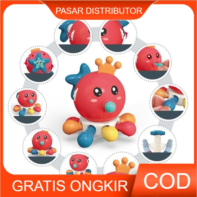 Pasar Distributor OCTOPUS TOYS 10IN1 SMB318 Octopus Rotation Figure Octopus Toys Kids