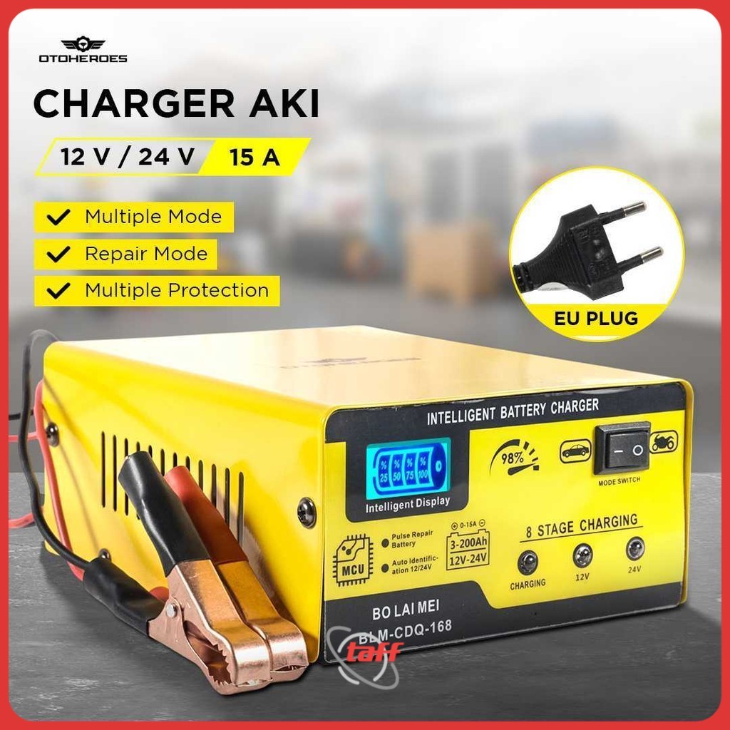 OTOHEROES BO LAI MEI Charger Aki Mobil Battery Charger 12V/24V 15A - BLM-CDQ-168