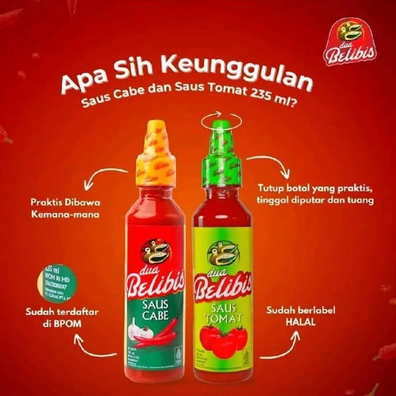 

Dua Belibis Saus Tomat Cabe 235 ml Saos Sambal Pedas Tomato Sauce