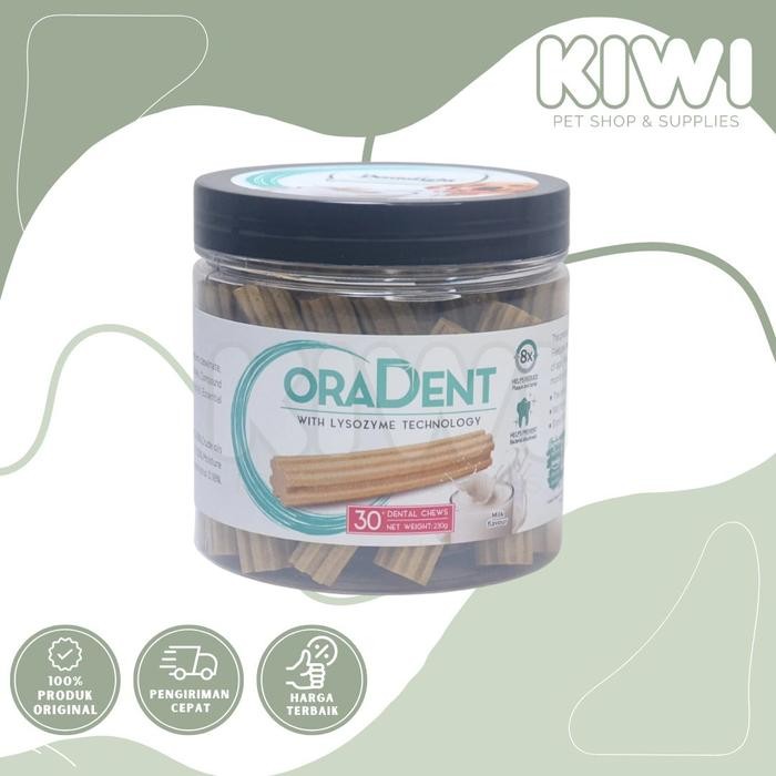 

Dentalight snack dental oradent for dog - cemilan perawatan gigi untuk anjing semua varian rasa 230gr - Milk
