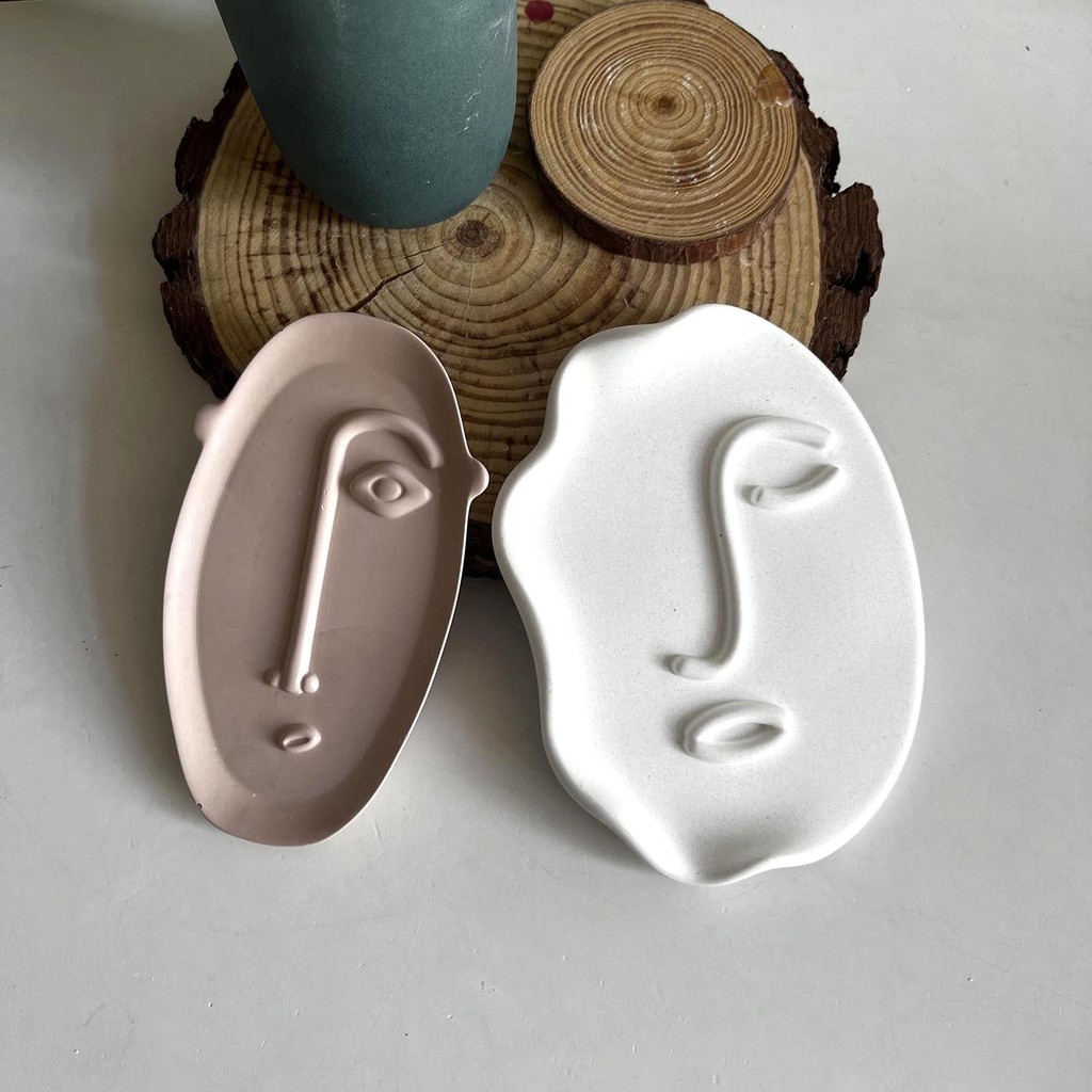 

Abstract Face Plate Silicone Mold Concrete Plaster Epoxy Resin Trinket Tray Mold Home Decor Craft Gifts