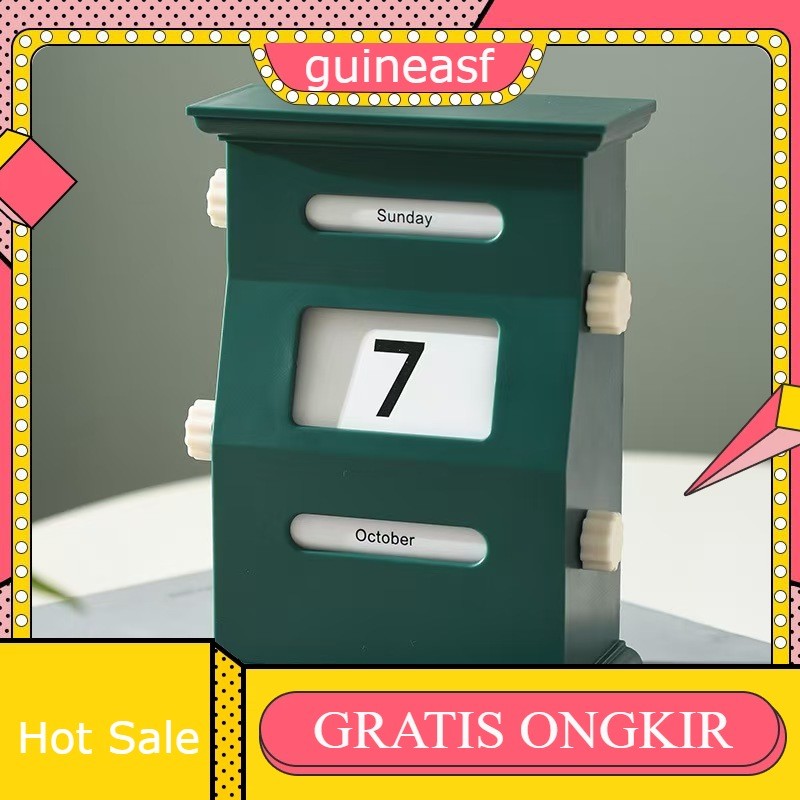 

Kalender Putar Retro Hiasan Meja Perpetual Calendar Permanen Calender Desktop Kalender