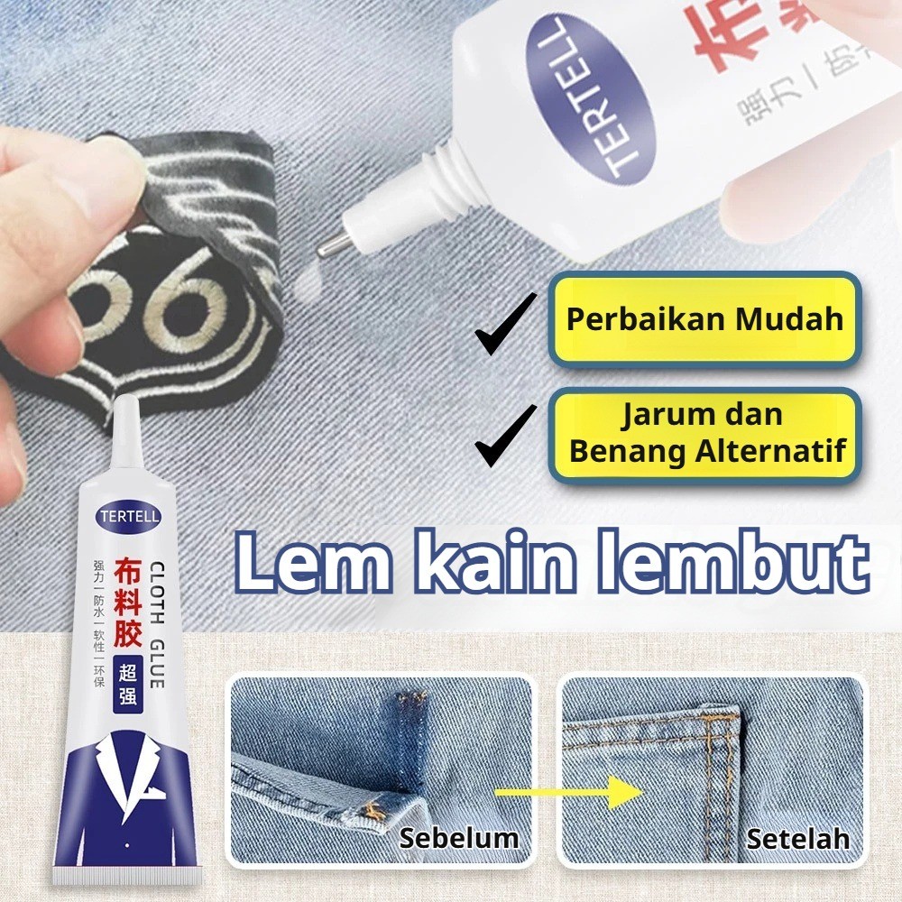 

✨Lem Kain Ramah Lingkungan Tanpa Jarum / Lem Kain Anti Menempel / Lem Perbaikan Kain Instan Tanpa Jahitan / Lem Kain Untuk Perbaikan Pakaian & Hiasan / Super Adhesive Patch Untuk Kain