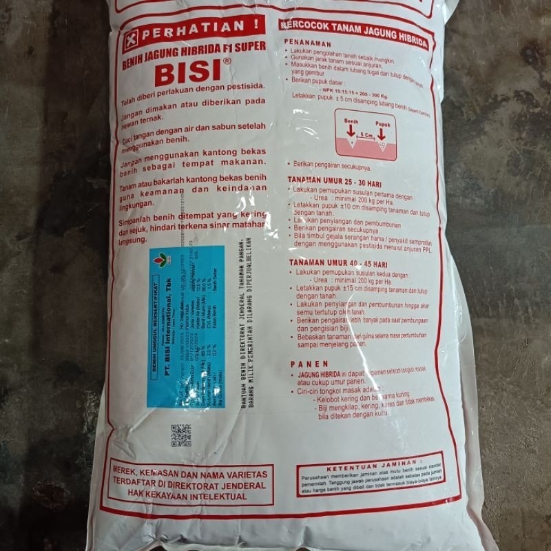 Benih Jagung Hibrida BISI 18 F1 SUPER kemasan 5 kg Co
