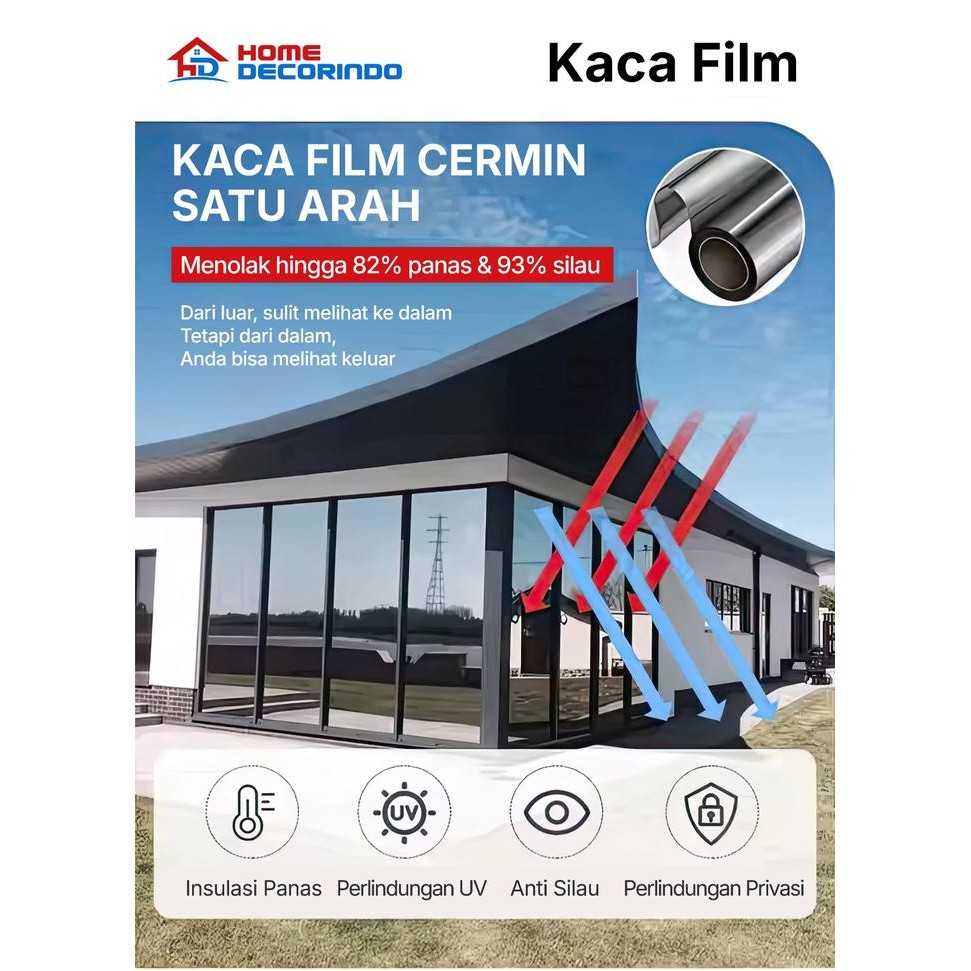 Sticker / Stiker Kaca Jendela Kaca Film Rumah Cermin One Way Sparta 1 Roll - 60%