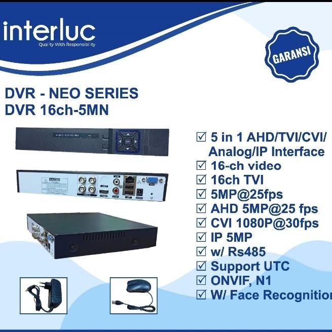 DVR 16 Channel EDGE INTERLUC NEO Series | Rekaman Jernih | Garansi Resmi