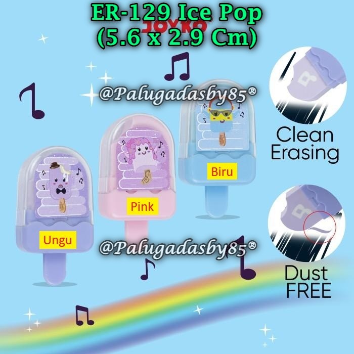 

(1 Biji) Penghapus JOYKO ER-129 Ice Pop BISA PILIH WARNA / Penghapus Eraser Joyko ER-129 (1 Biji)
