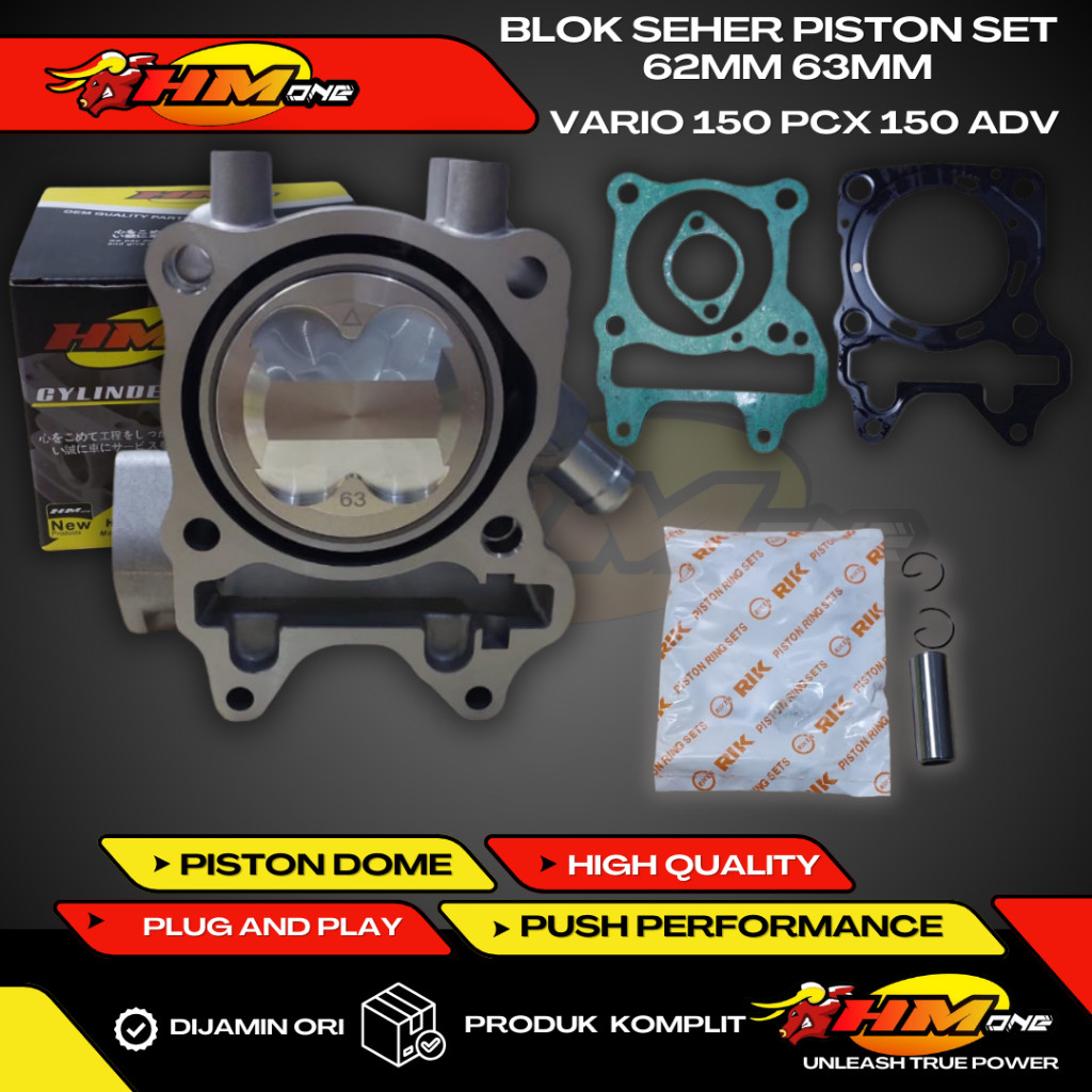 blok seher HMone bore up vario 150 pcx 150 adv 62mm 63mm honda ring RIK piston casting iron ring pak