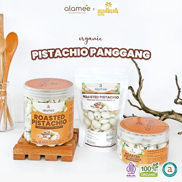 

ALAMEE Kacang Pistachio Pistacio Panggang Fustuk Roasted Premium Organic Dalam Cangkang Renyah madinah