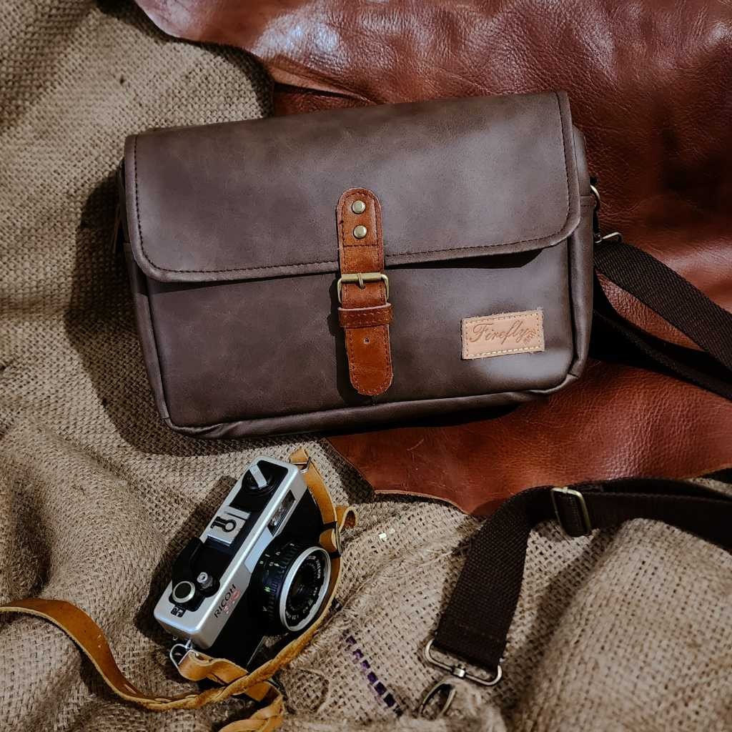 Tas Kamera Sling Bag Camera Mirrorless DSLR Kulit Firefly Skye Syntetic BrownCO
