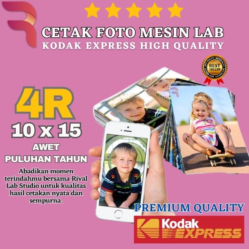 RIVAL Cetak Foto 4R isi 100 Lembar Mesin Lab Kodak Express High Quality | Cetak Foto LabCO