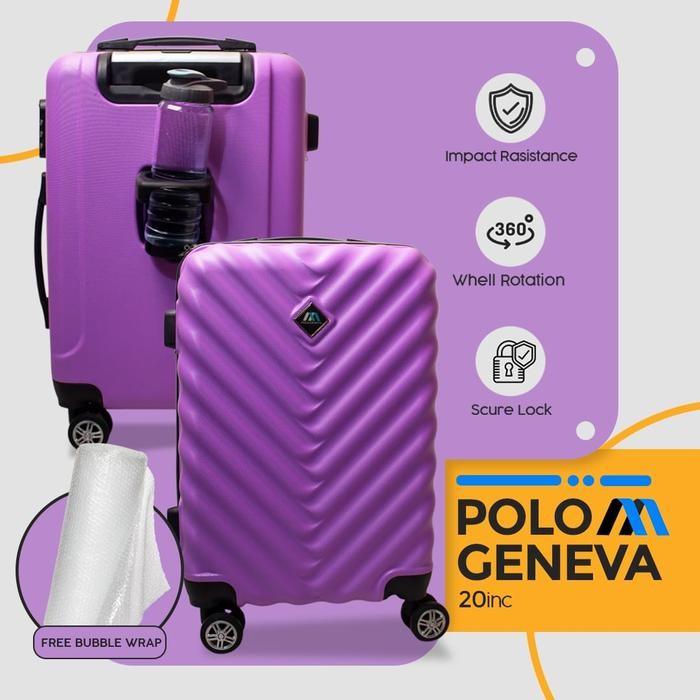 Mumpung Murah koper 20 inch koper fiber pria wanita  koper size kabin cabin koper murah - Ungu Muda,