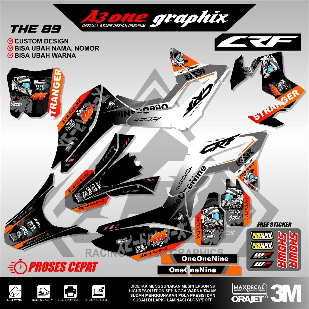 

DECAL STIKER HONDA CRF 150 L(THE89) Fullbody Supermoto Simple Keren Desain New Bahan Premium
