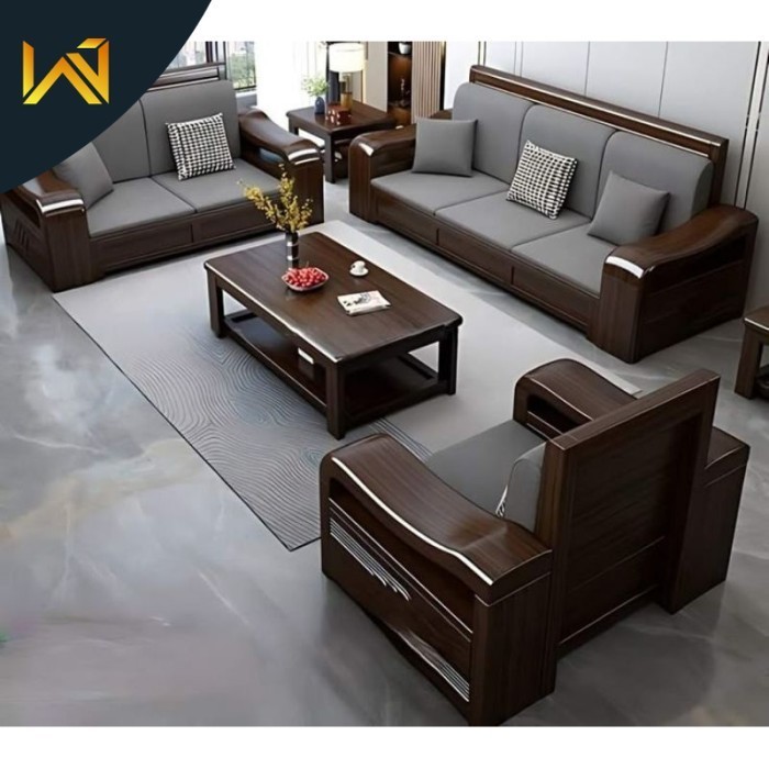 set sofa jati minimalis modern jati jepara