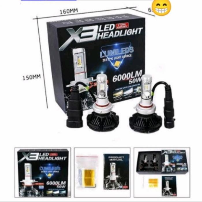 Lampu Depan Mobil GRAND MAX Led X3 X11 H4 Headlamp