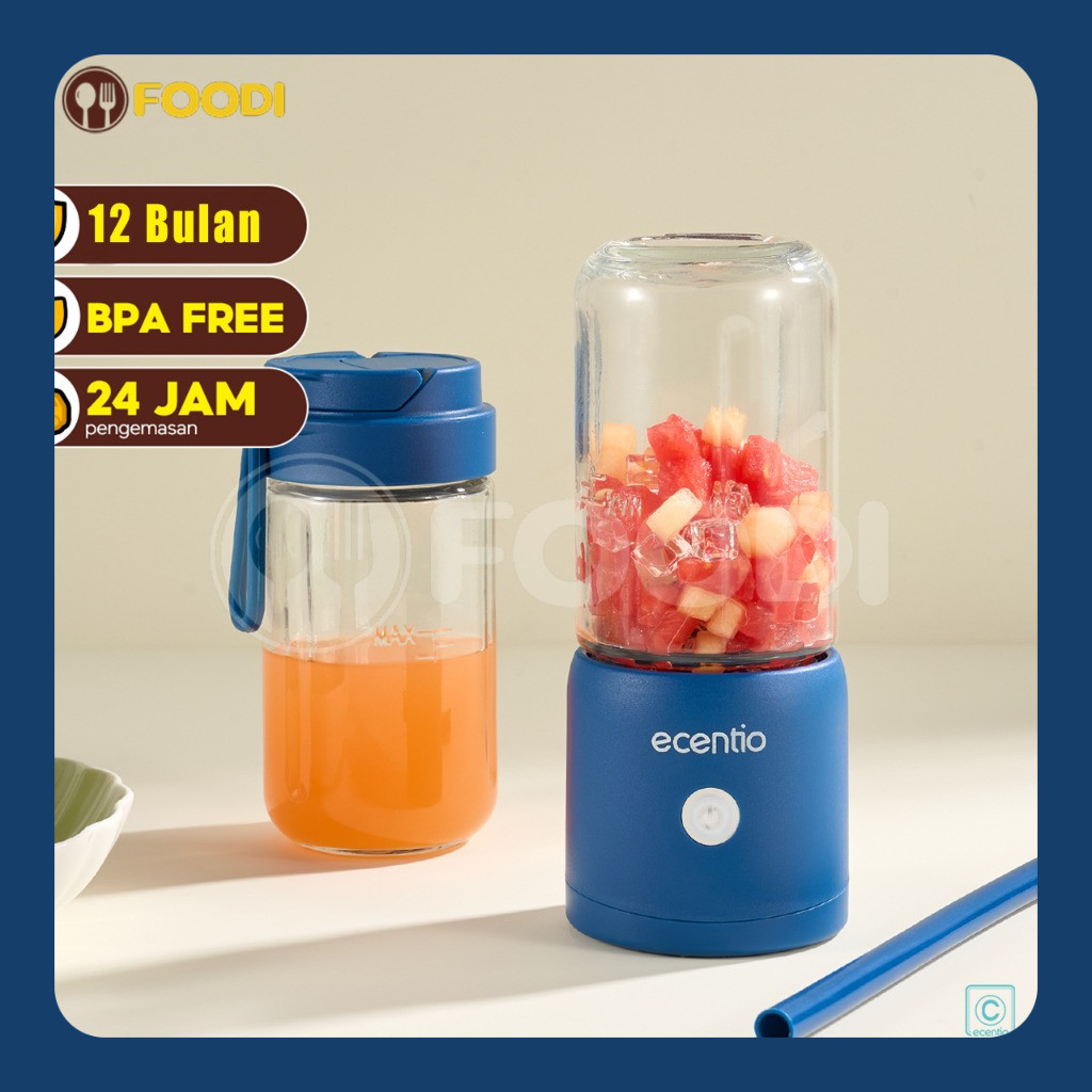 Ecentio Juicer Blender Jus Portable/Blender Mini Portable Kaca/Juicer Portable 6/8/10/12 Mata Pisau