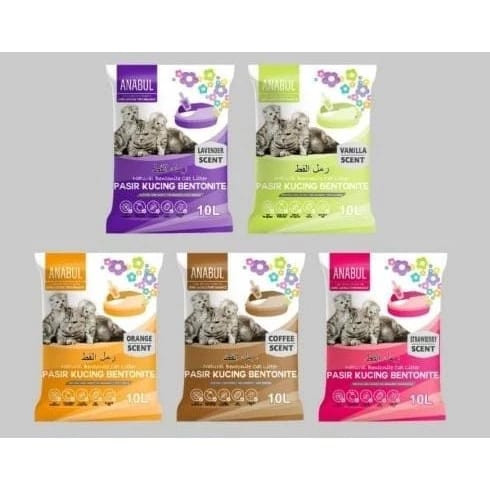 Pasir Gumpal Kucing 10LT ANABUL STRONG TARO FLINNIE 10 Liter Bentonite Cat Litter Buang Air Kucing 1